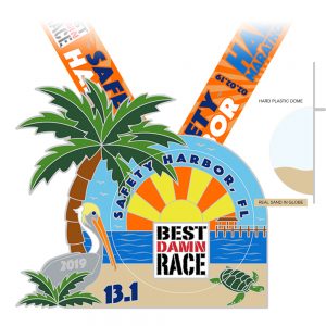 Best Damn Race - Safety Harbor Half Marathon Medal 2018